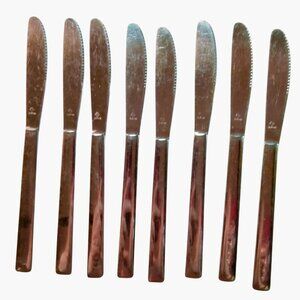 Vintage Stainless Steel Dinner Knife Minimalist Japan Replacement Lot 8